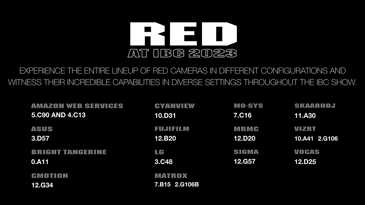 Booths where RED products may be exhibited