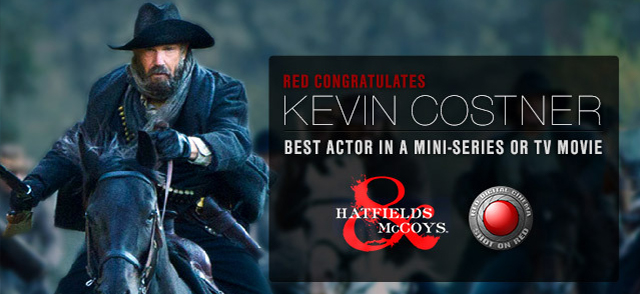 Kevin Costner Wins Golden Globe For Hatfields & McCoys