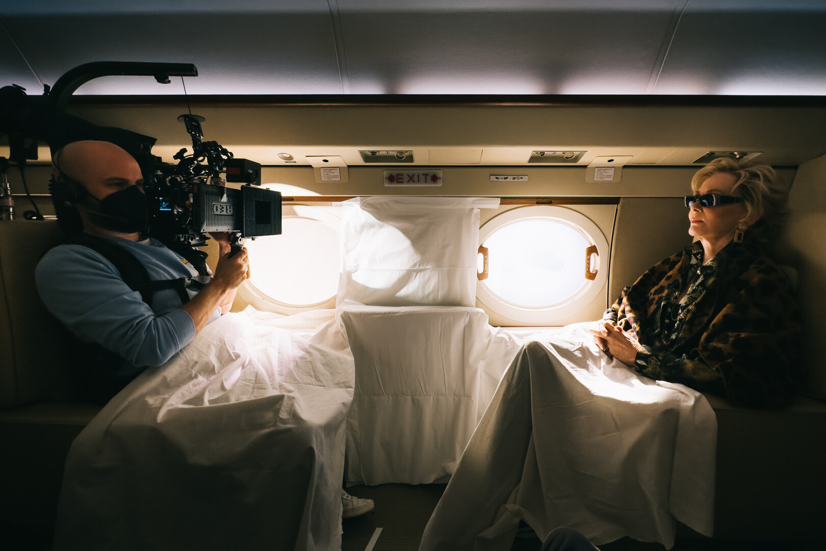 Jean Smart filming on private jet
