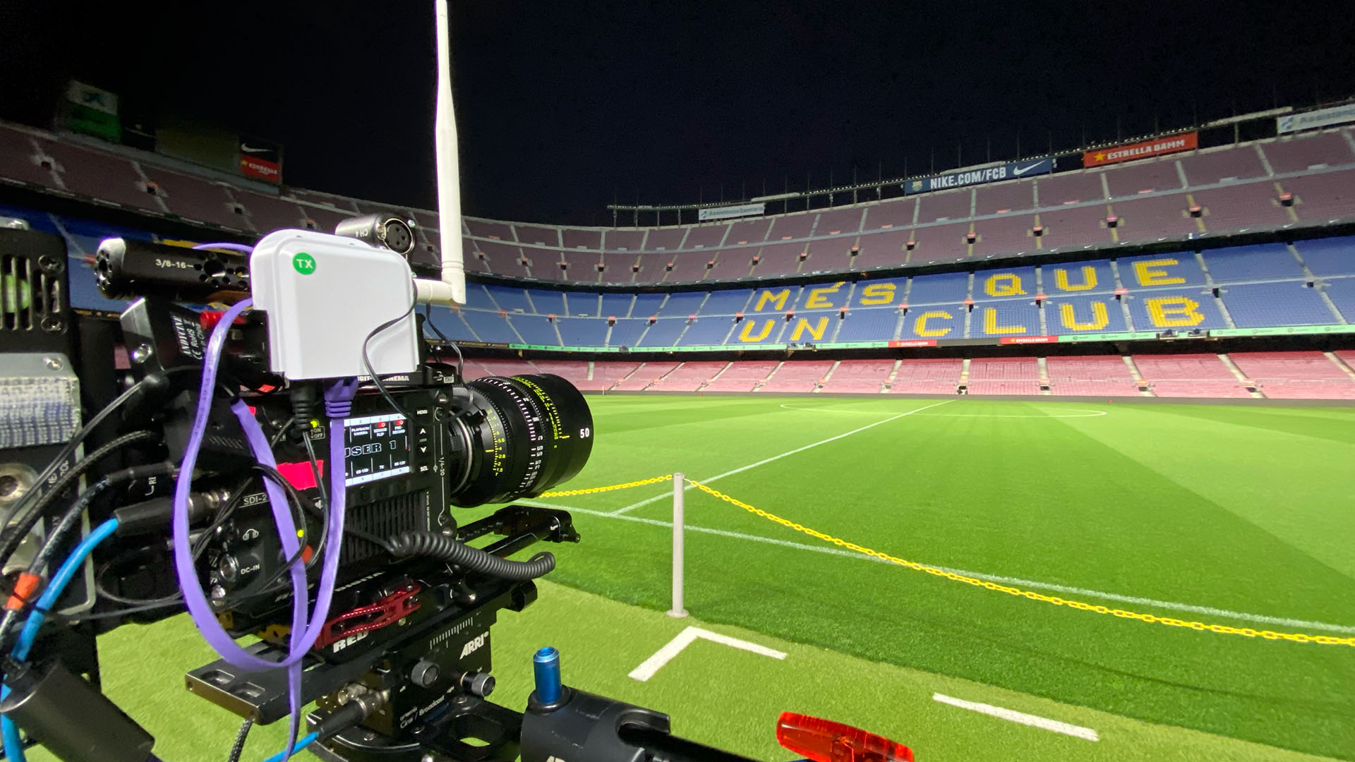 camera aimed at soccer field