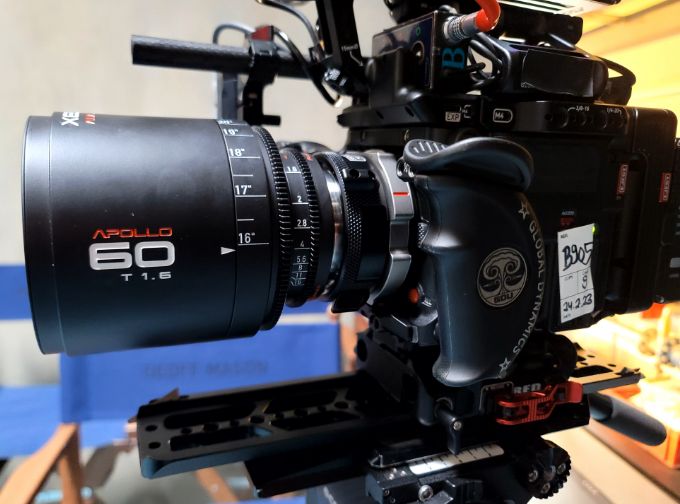 Apollo lens mounted on RED camera