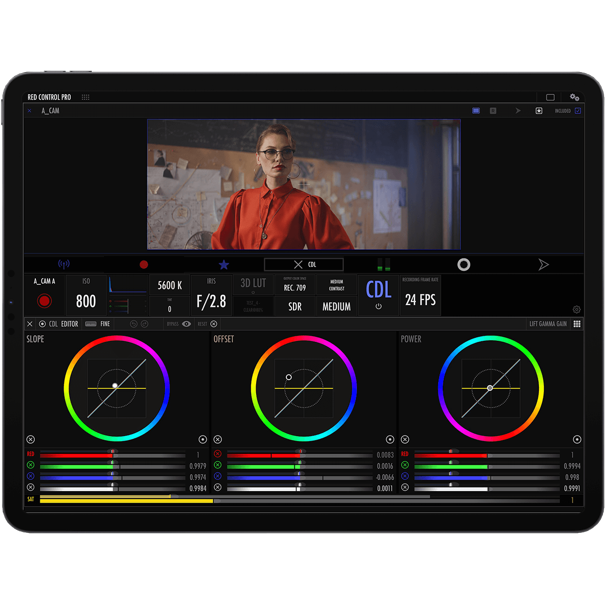 RED Control Pro iPad (screenshot)