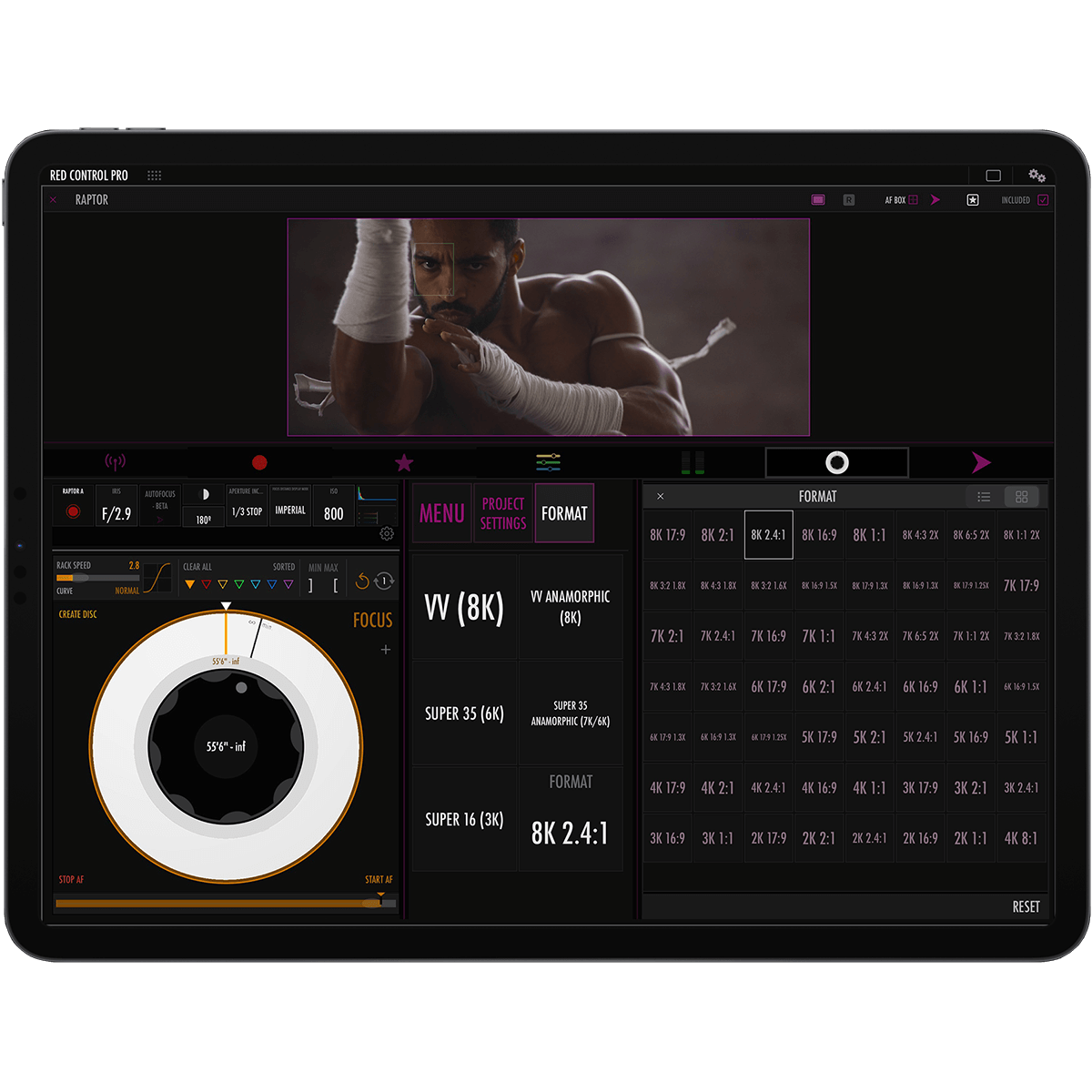 RED Control Pro iPad (screenshot)