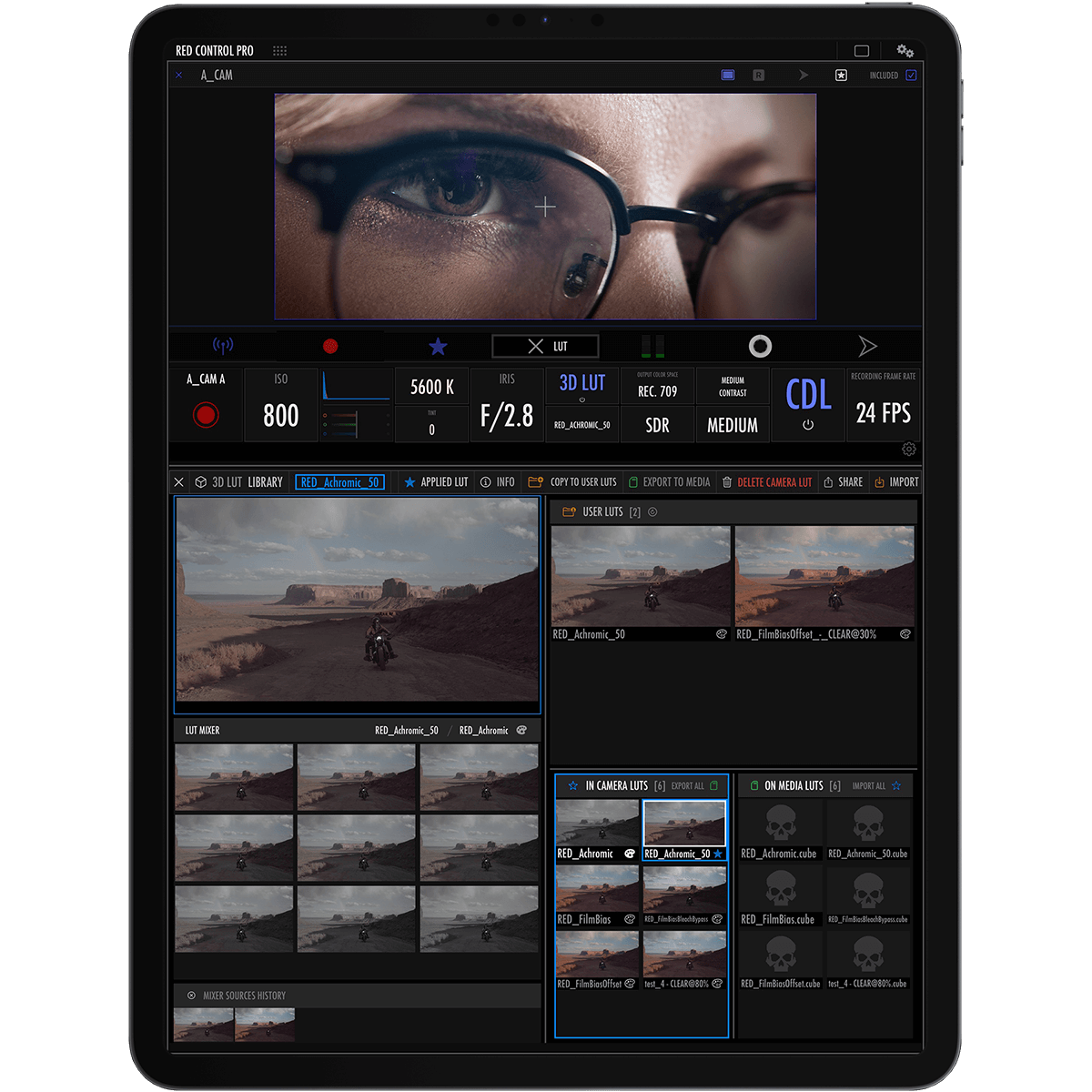RED Control Pro iPad (screenshot)