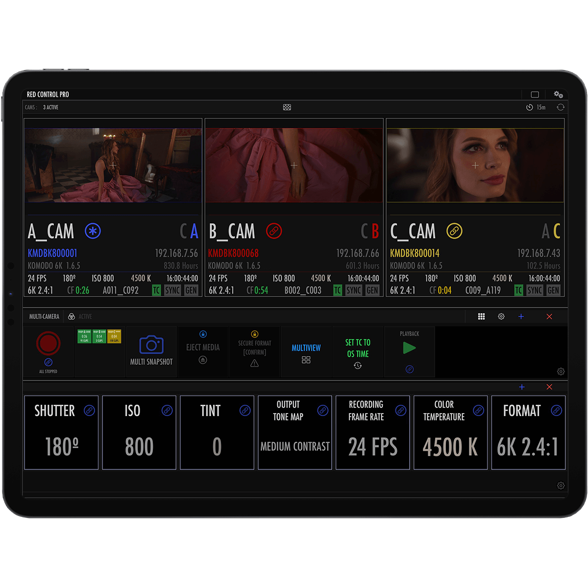 RED Control Pro iPad (screenshot)